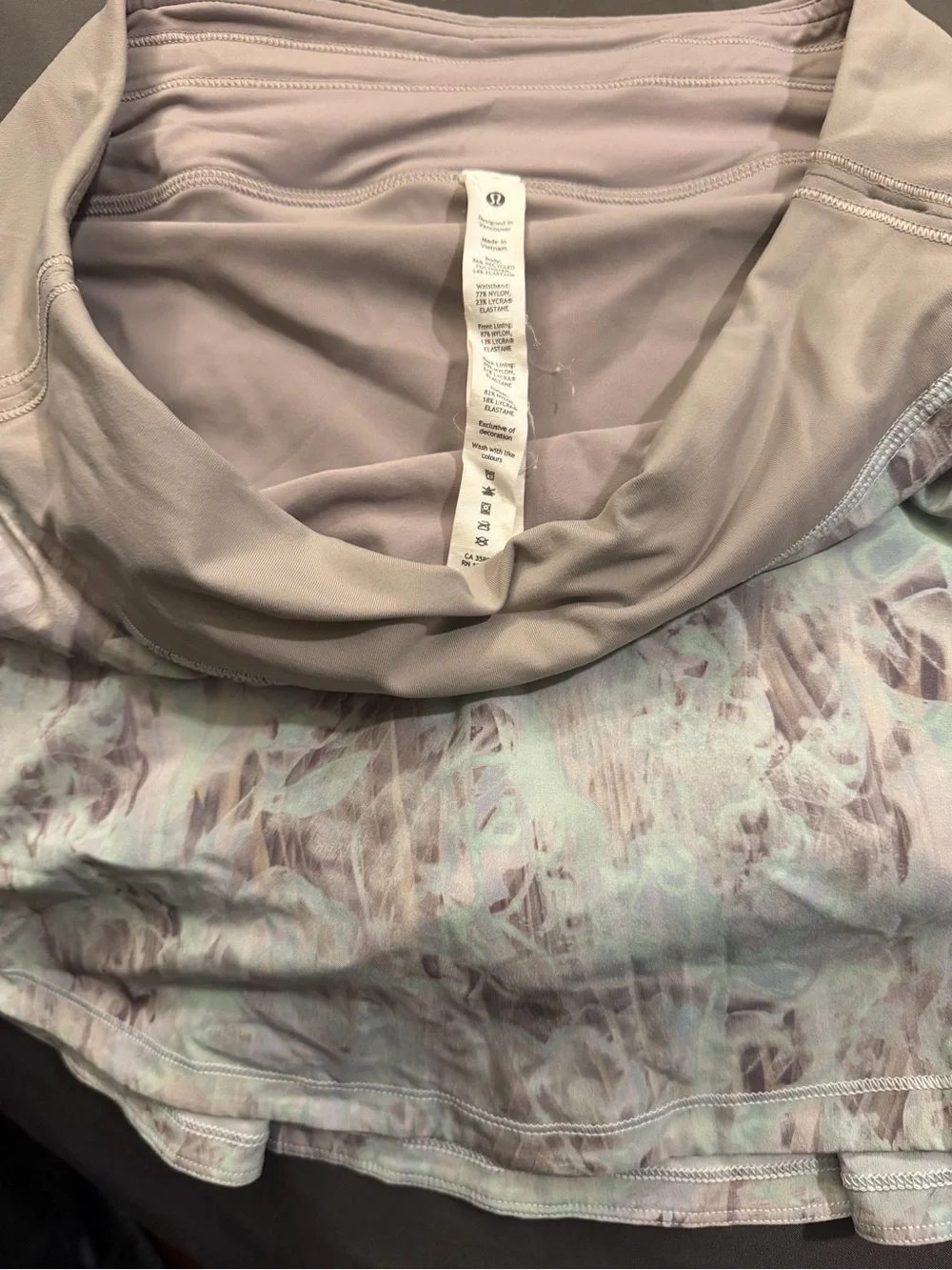 lululemon athletica Lavender and Beige Abstract Skater Skirt